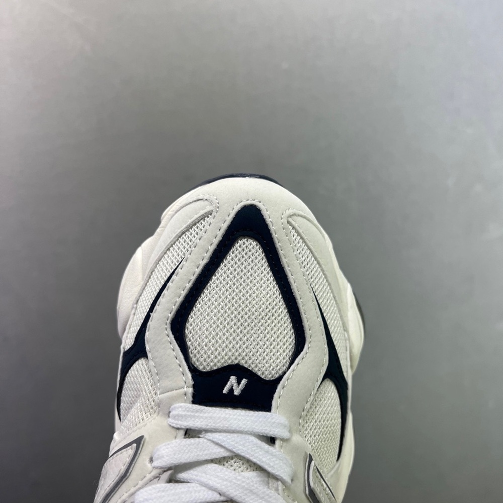 New Balance 9060 Women's White & Navy Chunky Retro-Runner Sneaker - Picture 2 of 7